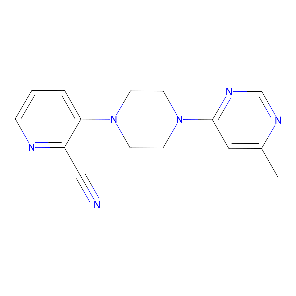 3-[4-(6-Methylpyrimidin-4-yl)piperazin-1-yl]pyridine-2-carbonitrile molecular structure, CAS 2640865-77-4
