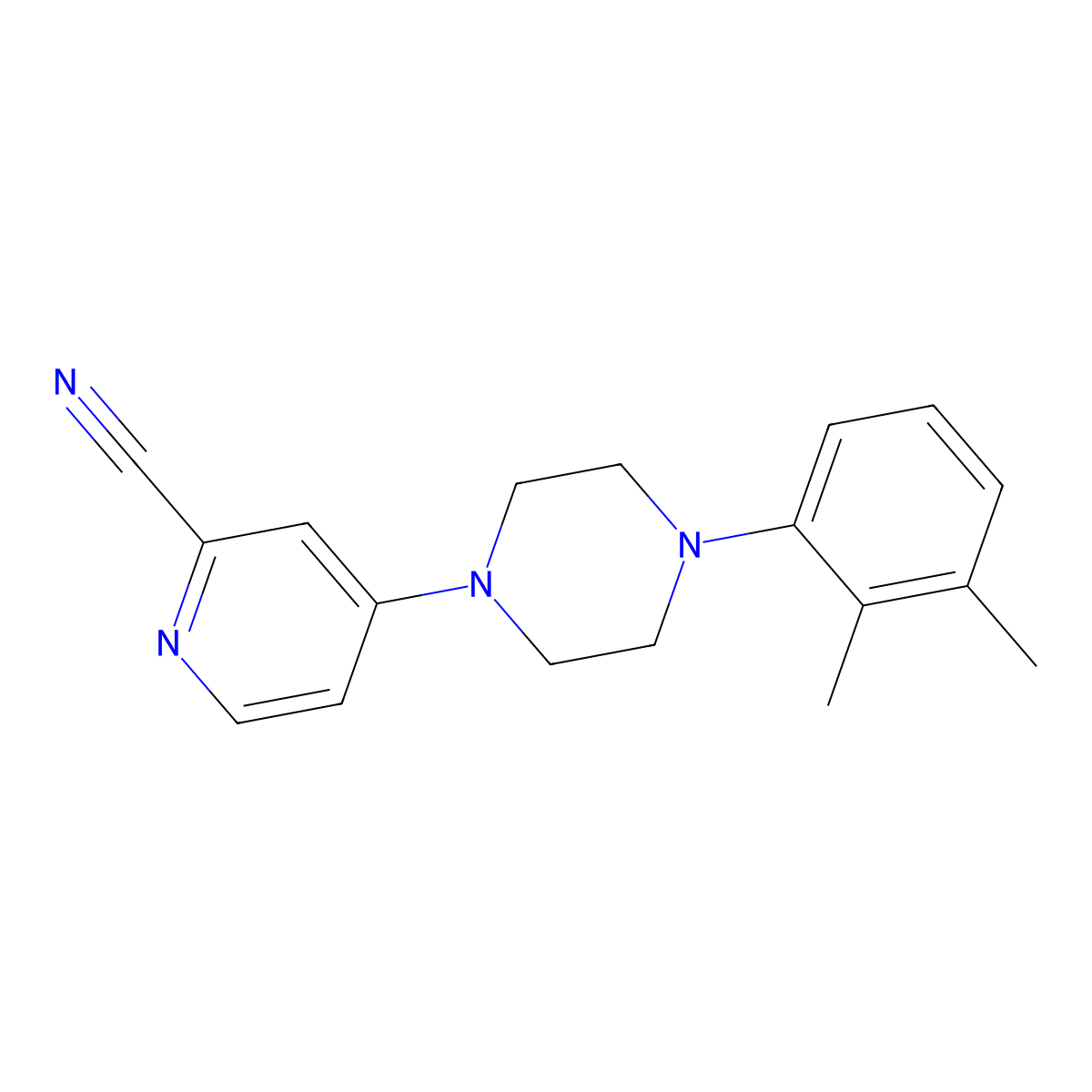 4-[4-(2,3-Dimethylphenyl)piperazin-1-yl]pyridine-2-carbonitrile molecular structure, CAS 2640866-11-9