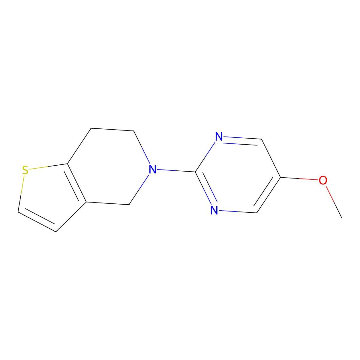 5-methoxy-2-{4H,5H,6H,7H-thieno[3,2-c]pyridin-5-yl}pyrimidine molecular structure, CAS 2640866-22-2