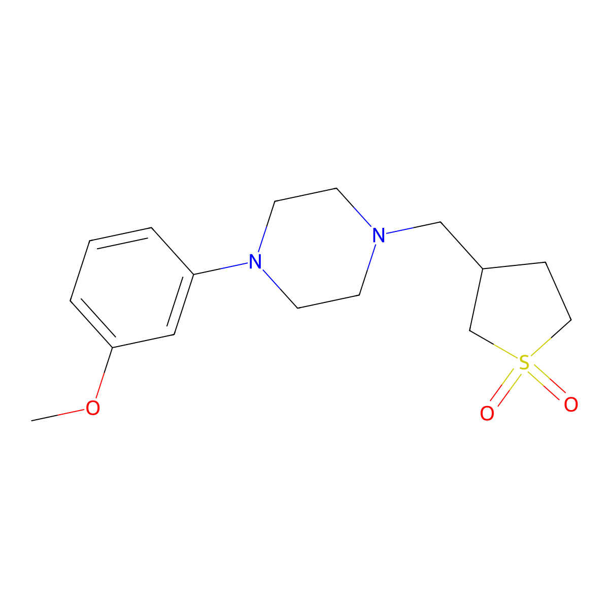 3-{[4-(3-Methoxyphenyl)piperazin-1-yl]methyl}-1lambda6-thiolane-1,1-dione molecular structure, CAS 2640866-23-3
