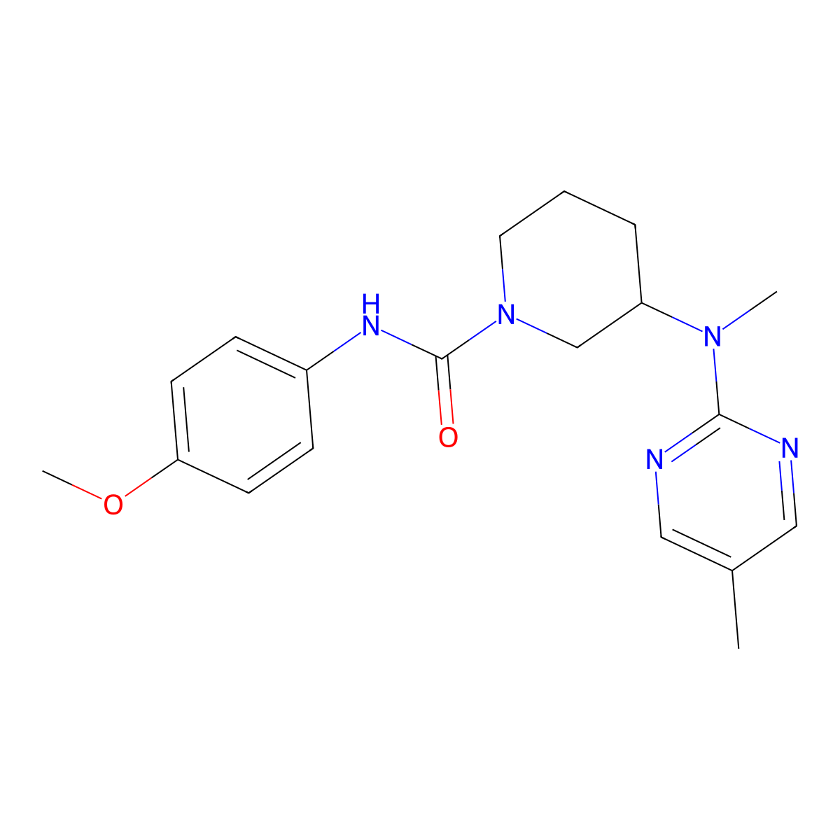 N-(4-methoxyphenyl)-3-[methyl(5-methylpyrimidin-2-yl)amino]piperidine-1-carboxamide molecular structure, CAS 2640866-41-5