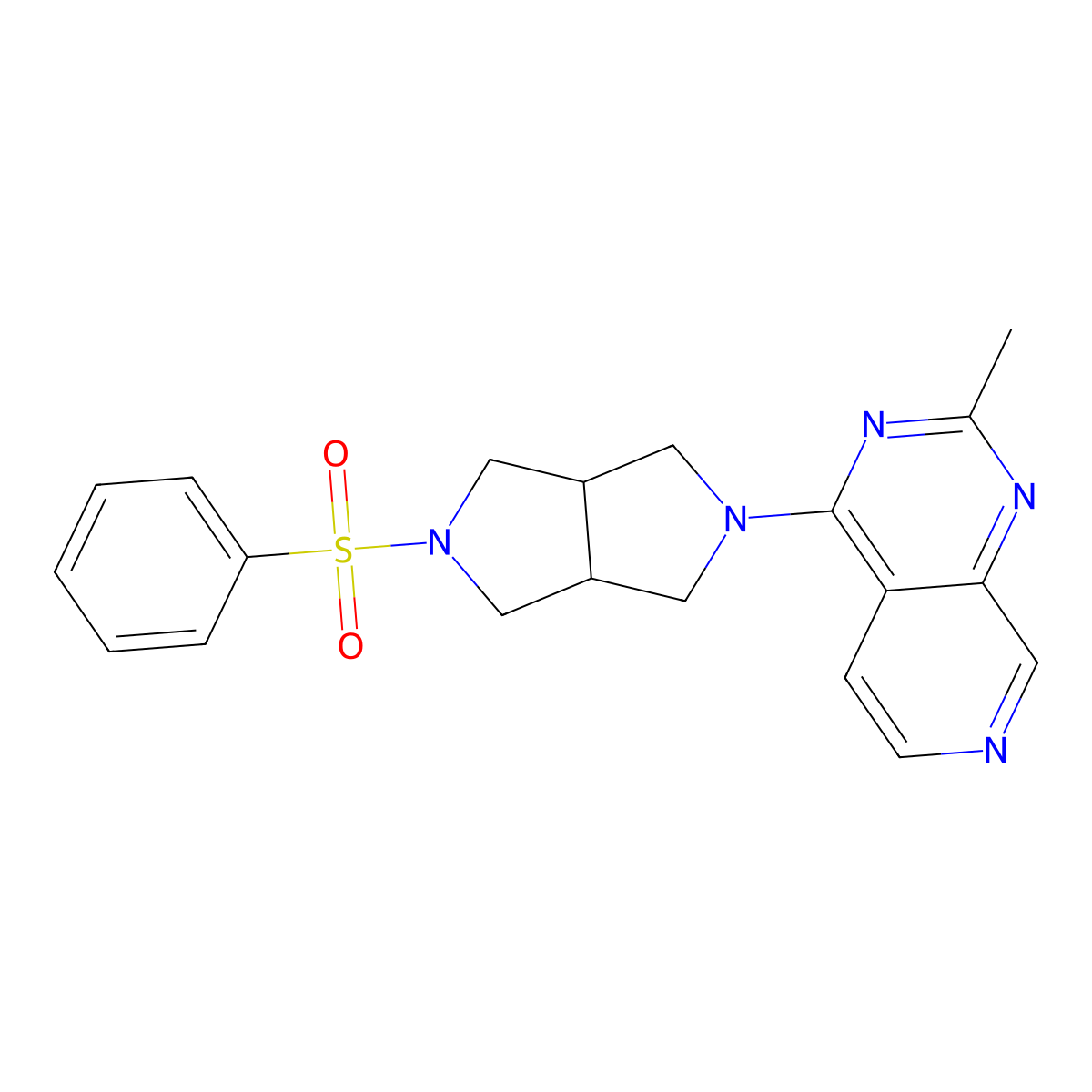 2-(Benzenesulfonyl)-5-{2-methylpyrido[3,4-d]pyrimidin-4-yl}-octahydropyrrolo[3,4-c]pyrrole molecular structure, CAS 2640866-43-7