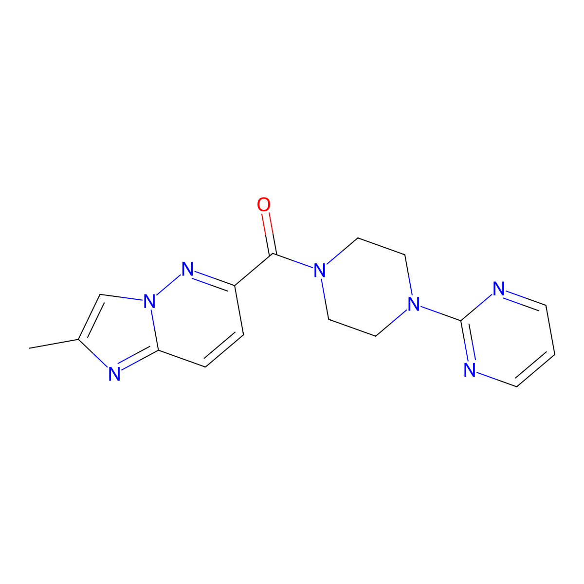 2-(4-{2-Methylimidazo[1,2-b]pyridazine-6-carbonyl}piperazin-1-yl)pyrimidine molecular structure, CAS 2640866-85-7