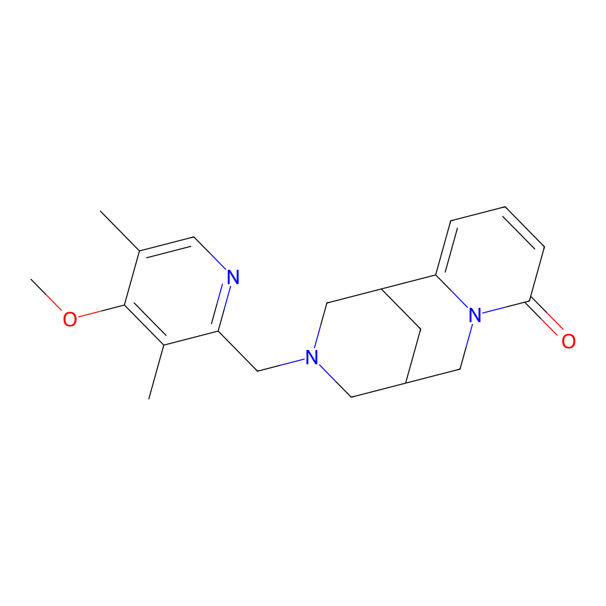 11-[(4-Methoxy-3,5-dimethyl-2-pyridinyl)methyl]-7,11-diazatricyclo[7.3.1.02,7]trideca-2,4-dien-6-one molecular structure, CAS 2640866-89-1