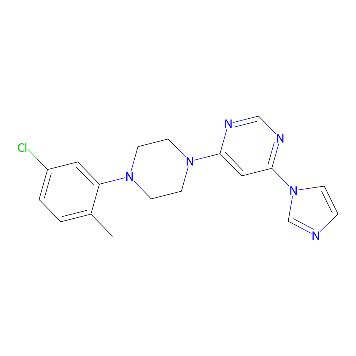 4-[4-(5-chloro-2-methylphenyl)piperazin-1-yl]-6-(1H-imidazol-1-yl)pyrimidine molecular structure, CAS 2640867-13-4