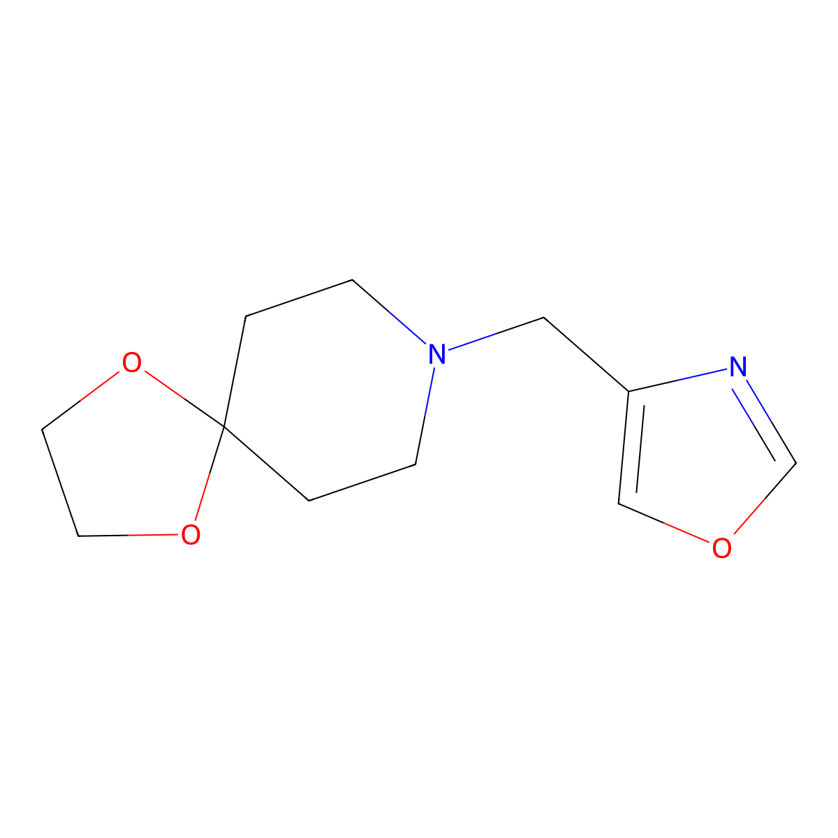 8-[(1,3-Oxazol-4-yl)methyl]-1,4-dioxa-8-azaspiro[4.5]decane molecular structure, CAS 2640867-17-8