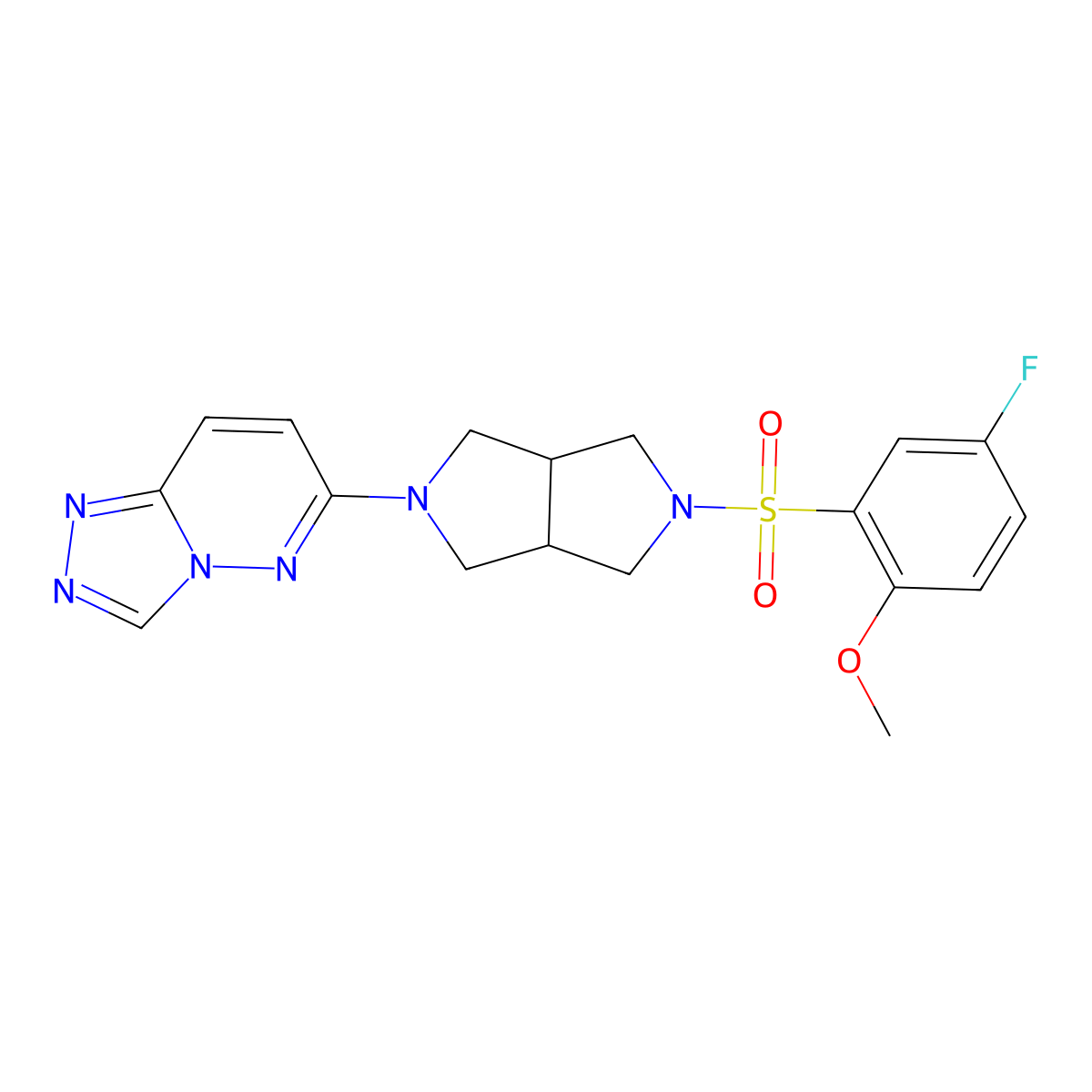 2-(5-Fluoro-2-methoxybenzenesulfonyl)-5-{[1,2,4]triazolo[4,3-b]pyridazin-6-yl}-octahydropyrrolo[3,4-c]pyrrole molecular structure, CAS 2640867-25-8