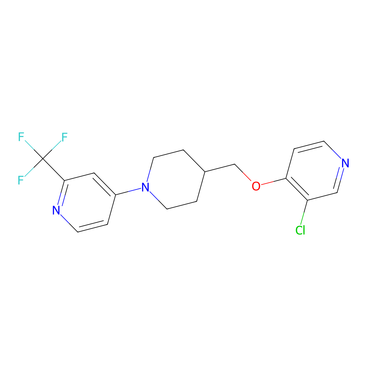 4-(4-{[(3-Chloropyridin-4-yl)oxy]methyl}piperidin-1-yl)-2-(trifluoromethyl)pyridine molecular structure, CAS 2640867-53-2