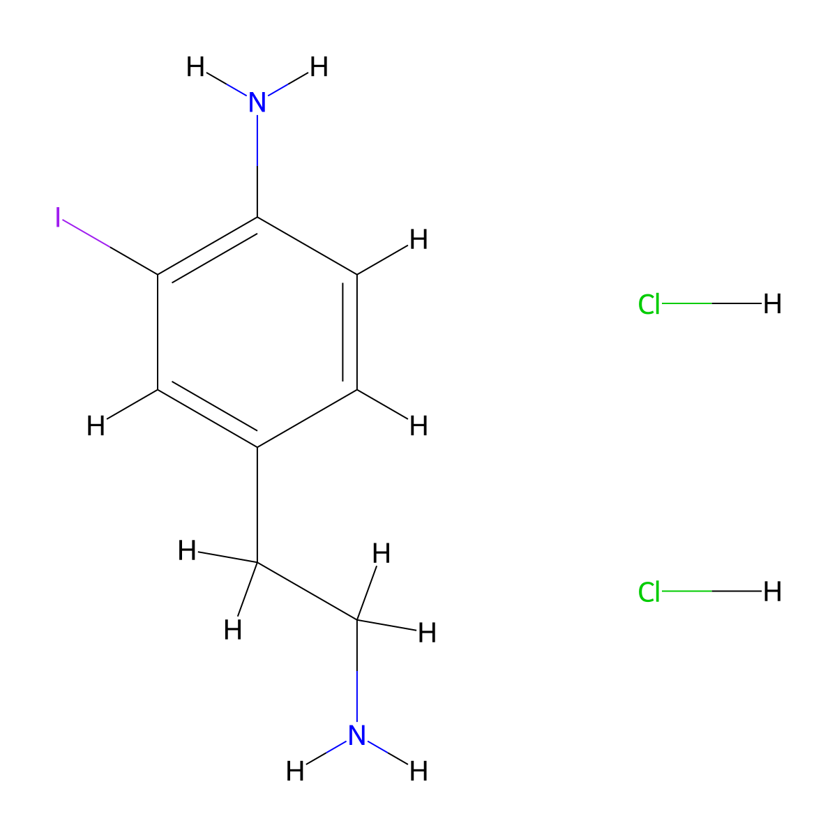 4-(2-Aminoethyl)-2-iodoaniline dihydrochloride molecular structure, CAS 2640872-82-6