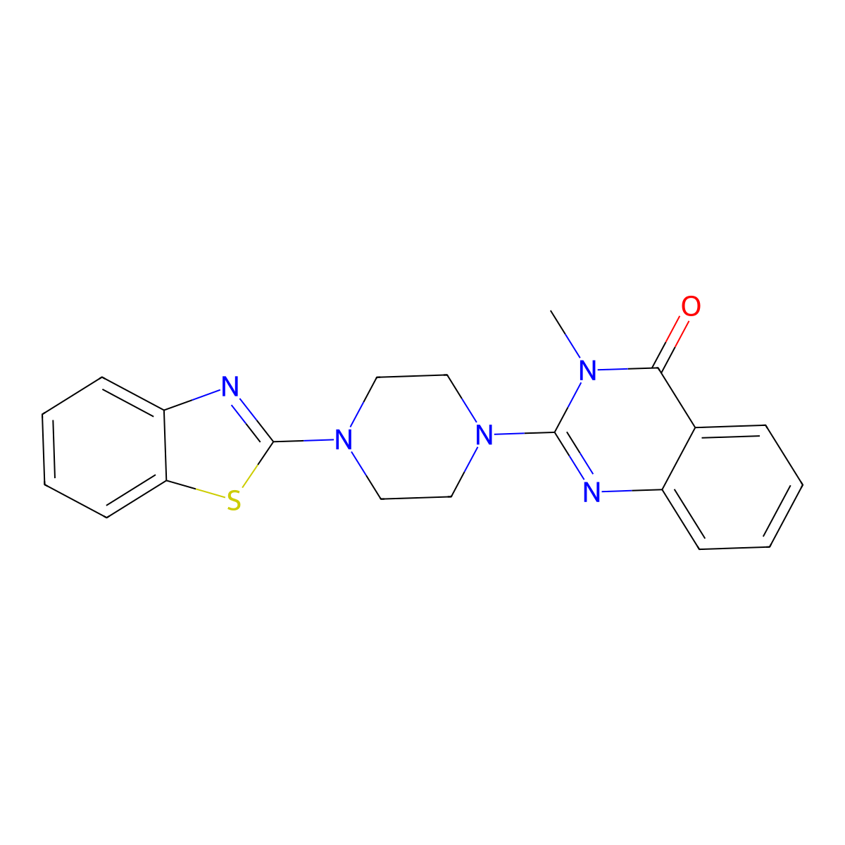 2-[4-(1,3-Benzothiazol-2-yl)piperazin-1-yl]-3-methyl-3,4-dihydroquinazolin-4-one molecular structure, CAS 2640873-31-8