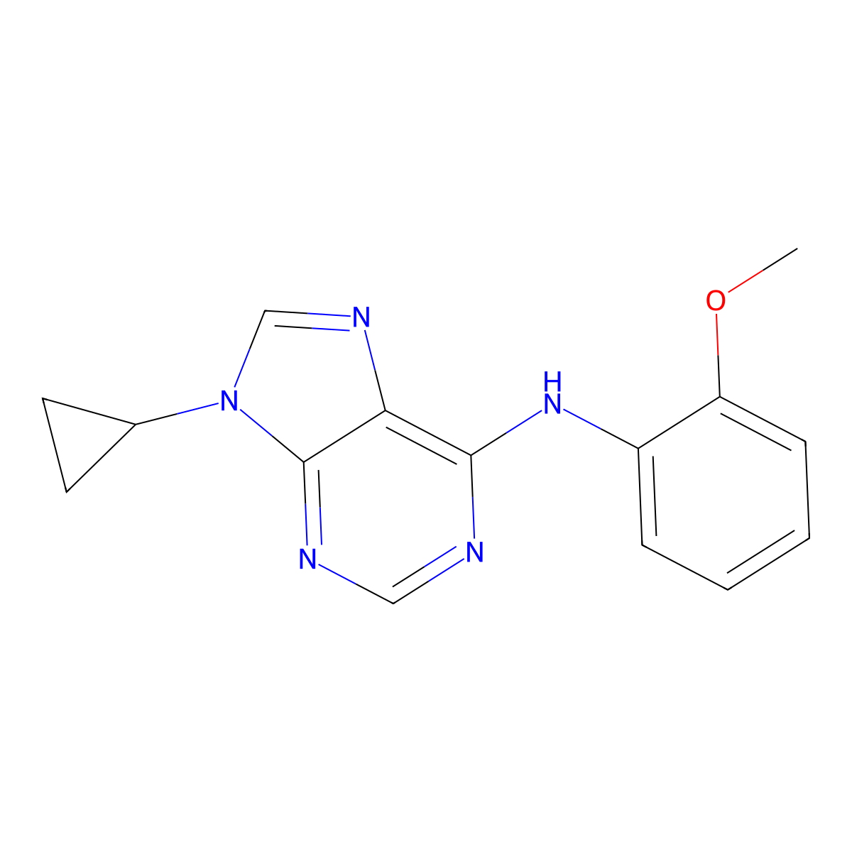 9-cyclopropyl-N-(2-methoxyphenyl)-9H-purin-6-amine molecular structure, CAS 2640873-42-1