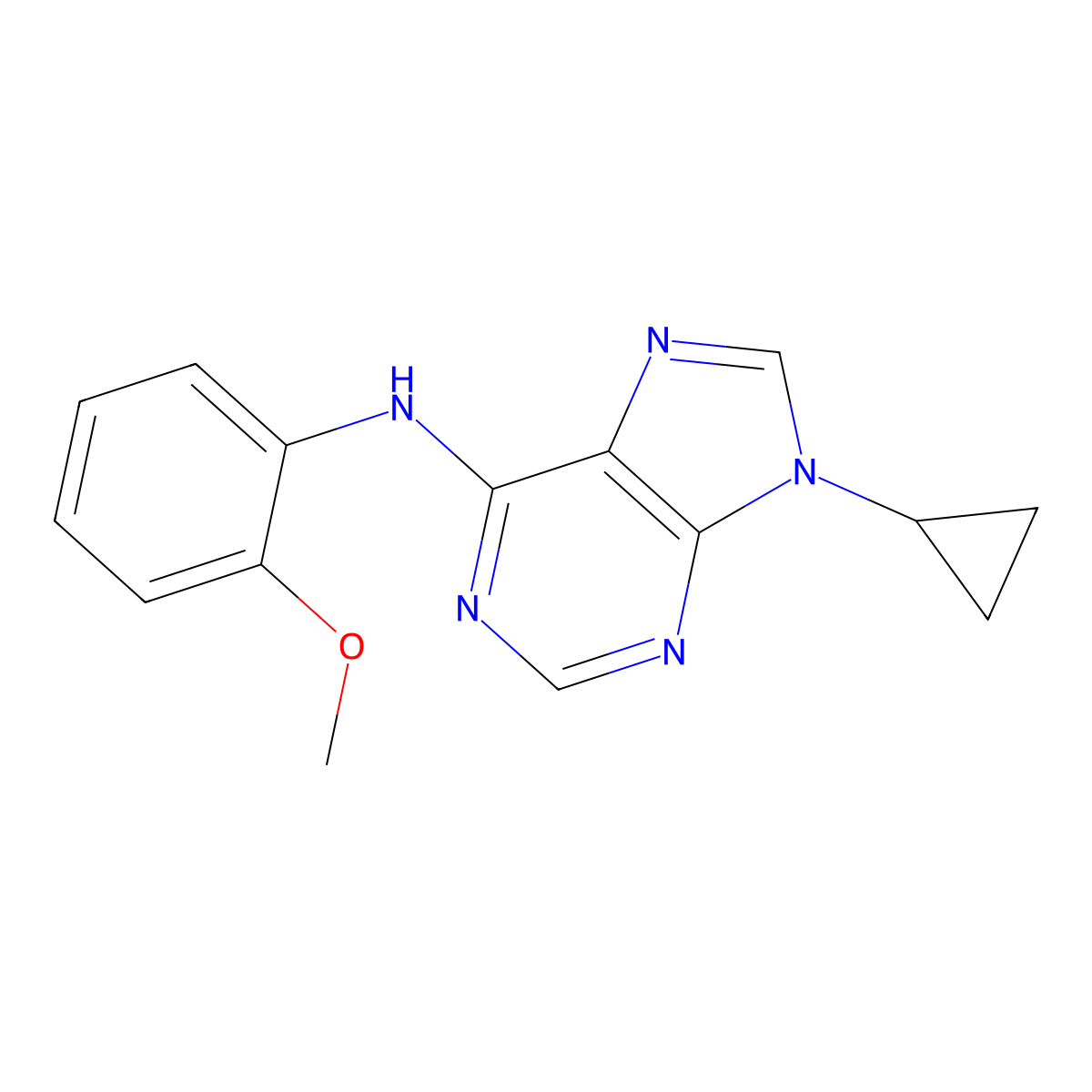 9-cyclopropyl-N-(2-methoxyphenyl)-9H-purin-6-amine molecular structure, CAS 2640873-42-1