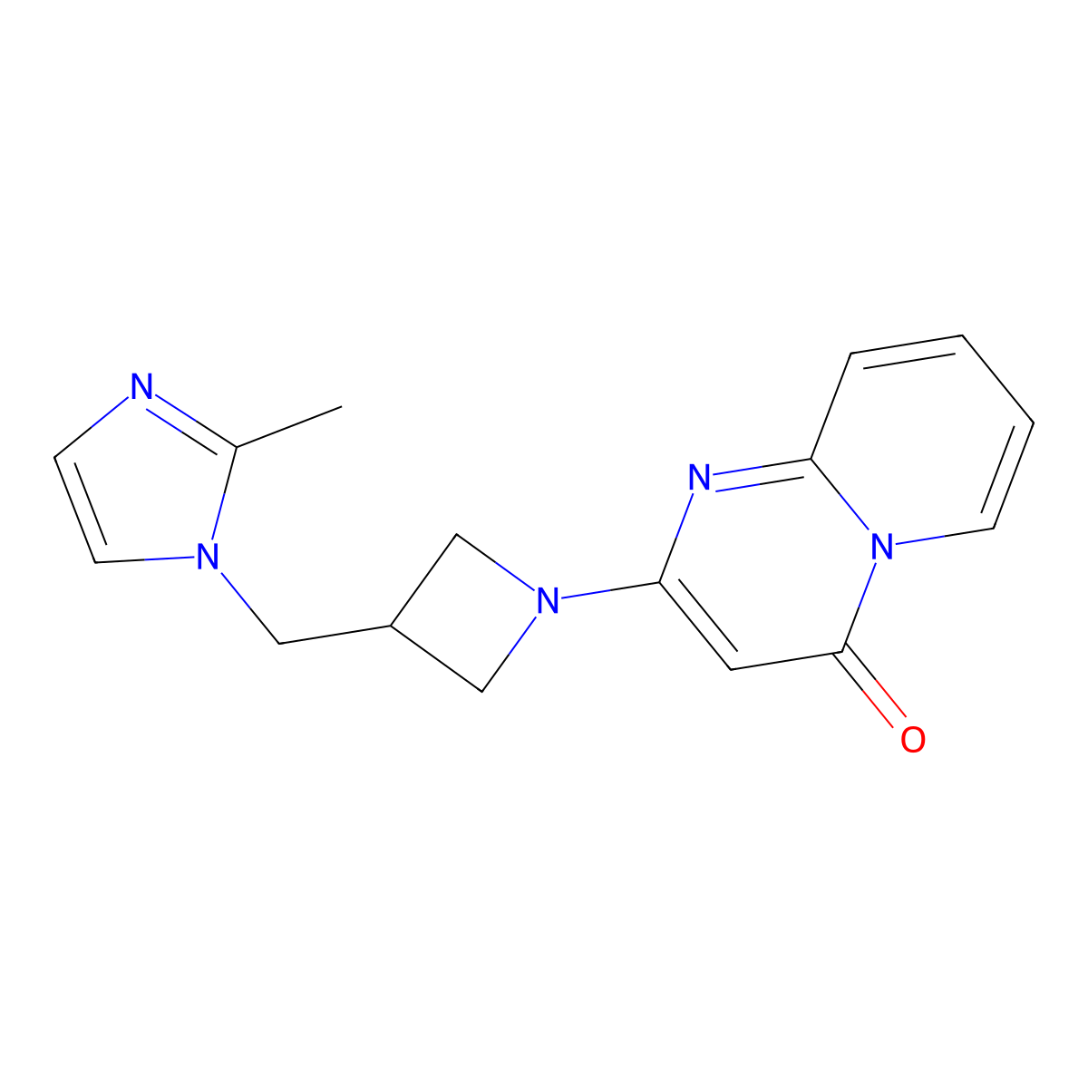 2-{3-[(2-methyl-1H-imidazol-1-yl)methyl]azetidin-1-yl}-4H-pyrido[1,2-a]pyrimidin-4-one molecular structure, CAS 2640873-54-5