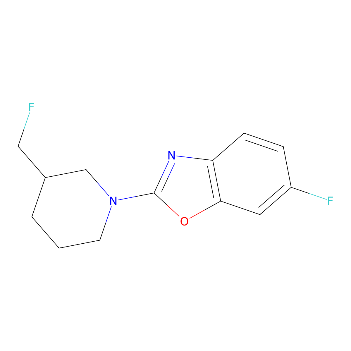 6-Fluoro-2-[3-(fluoromethyl)piperidin-1-yl]-1,3-benzoxazole molecular structure, CAS 2640873-55-6
