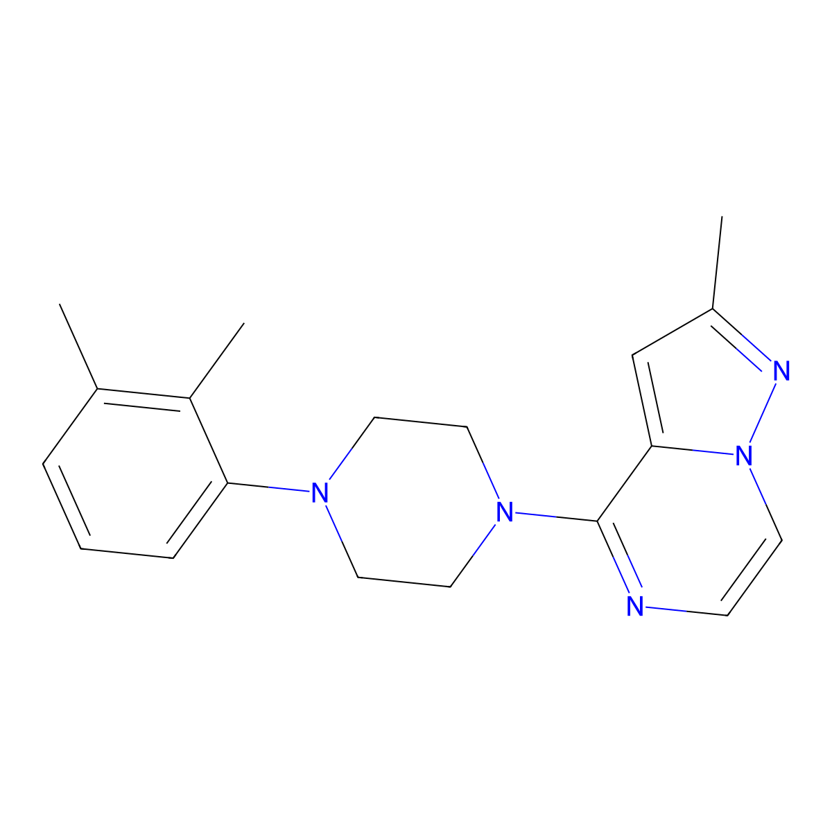 1-(2,3-Dimethylphenyl)-4-{2-methylpyrazolo[1,5-a]pyrazin-4-yl}piperazine molecular structure, CAS 2640874-02-6