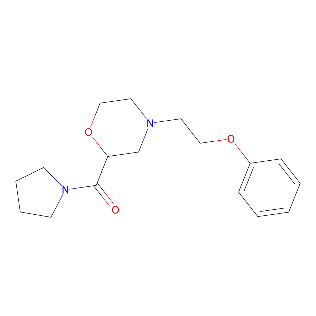 4-(2-Phenoxyethyl)-2-(pyrrolidine-1-carbonyl)morpholine molecular structure, CAS 2640874-11-7