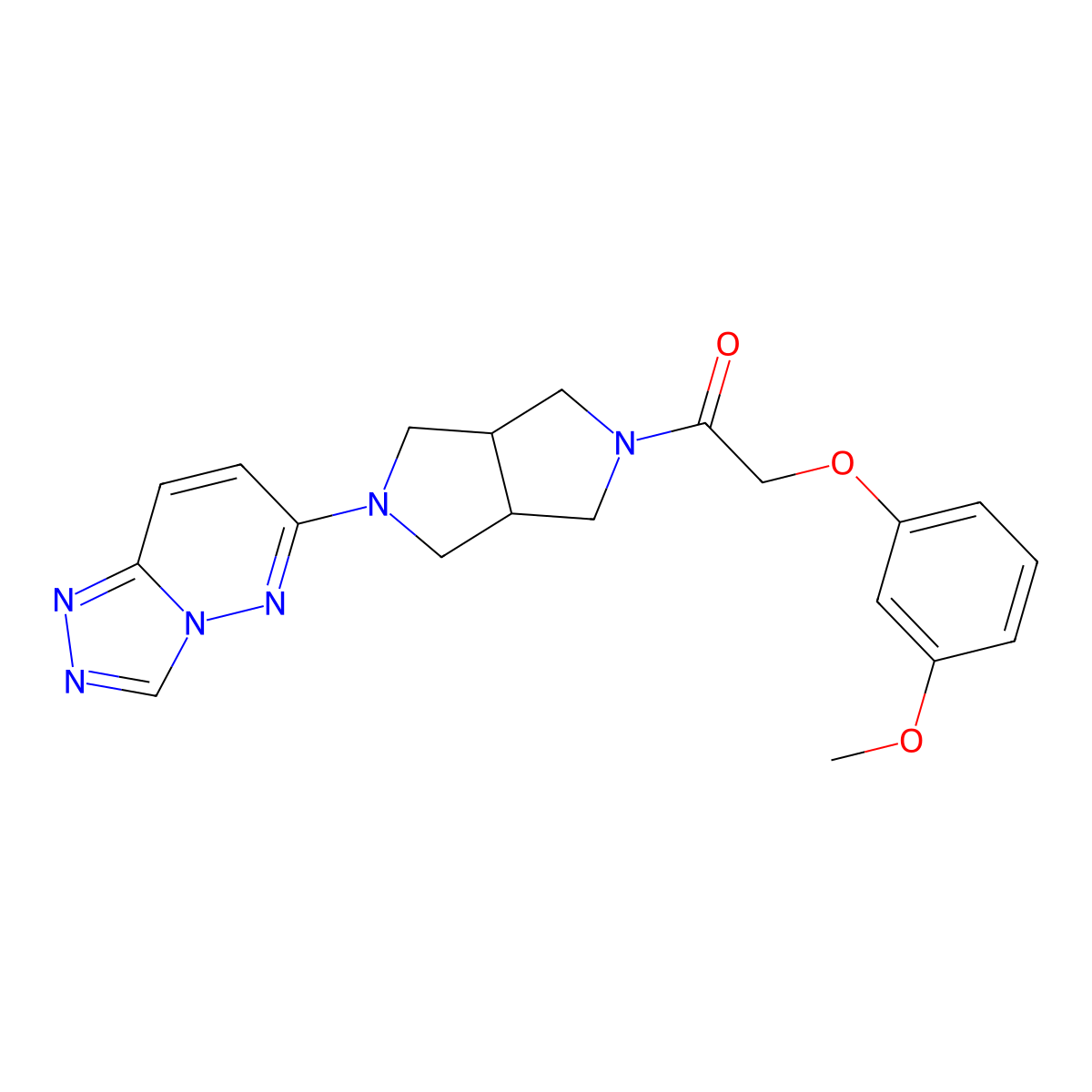 2-(3-Methoxyphenoxy)-1-(5-{[1,2,4]triazolo[4,3-b]pyridazin-6-yl}-octahydropyrrolo[3,4-c]pyrrol-2-yl)ethan-1-one molecular structure, CAS 2640874-30-0
