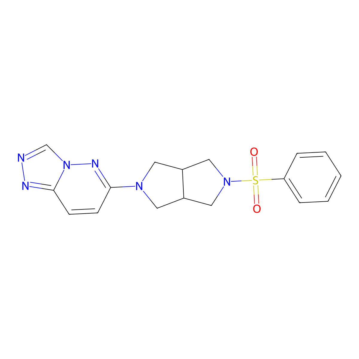 2-(Benzenesulfonyl)-5-{[1,2,4]triazolo[4,3-b]pyridazin-6-yl}-octahydropyrrolo[3,4-c]pyrrole molecular structure, CAS 2640874-55-9