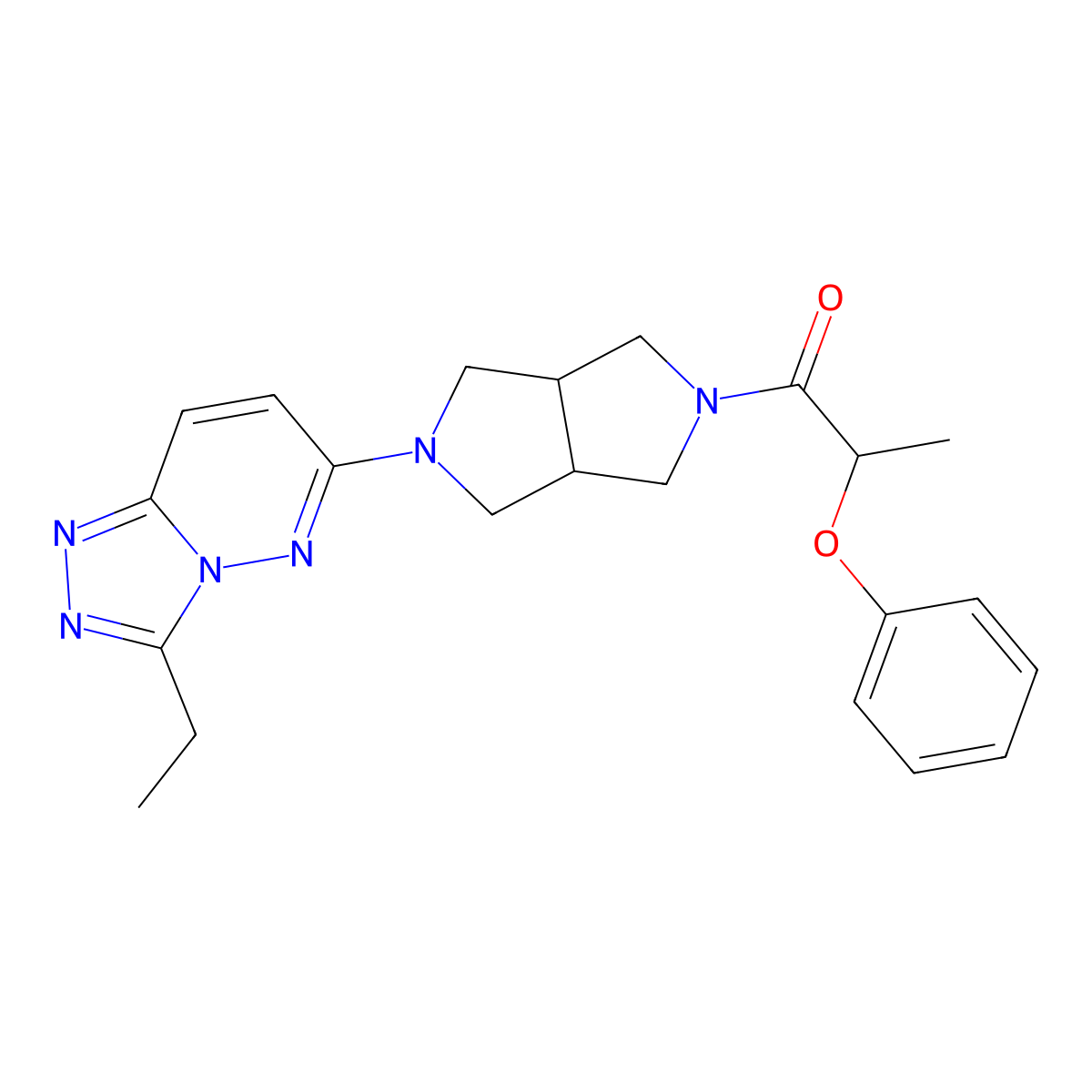 1-(5-{3-Ethyl-[1,2,4]triazolo[4,3-b]pyridazin-6-yl}-octahydropyrrolo[3,4-c]pyrrol-2-yl)-2-phenoxypropan-1-one molecular structure, CAS 2640874-59-3