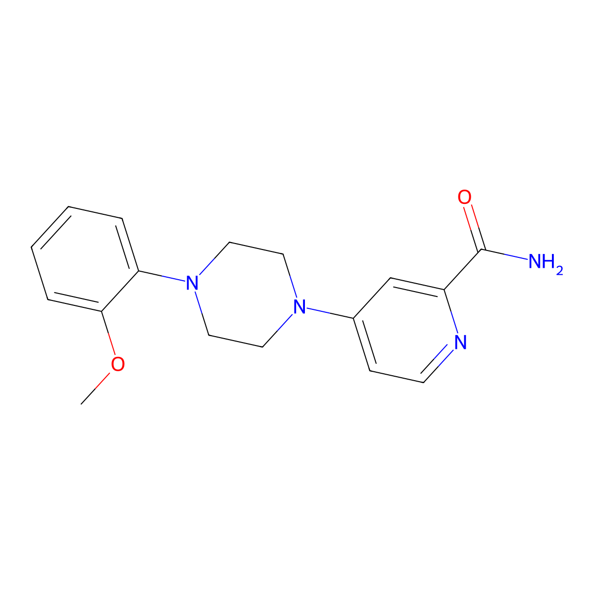 4-[4-(2-Methoxyphenyl)piperazin-1-yl]pyridine-2-carboxamide molecular structure, CAS 2640874-61-7