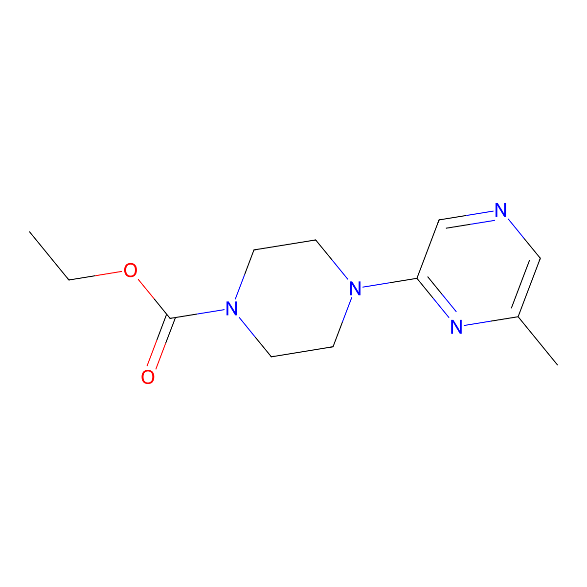 Ethyl 4-(6-methylpyrazin-2-yl)piperazine-1-carboxylate molecular structure, CAS 2640874-81-1