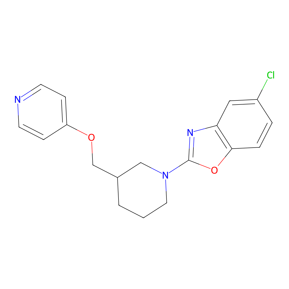 5-Chloro-2-{3-[(pyridin-4-yloxy)methyl]piperidin-1-yl}-1,3-benzoxazole molecular structure, CAS 2640877-38-7