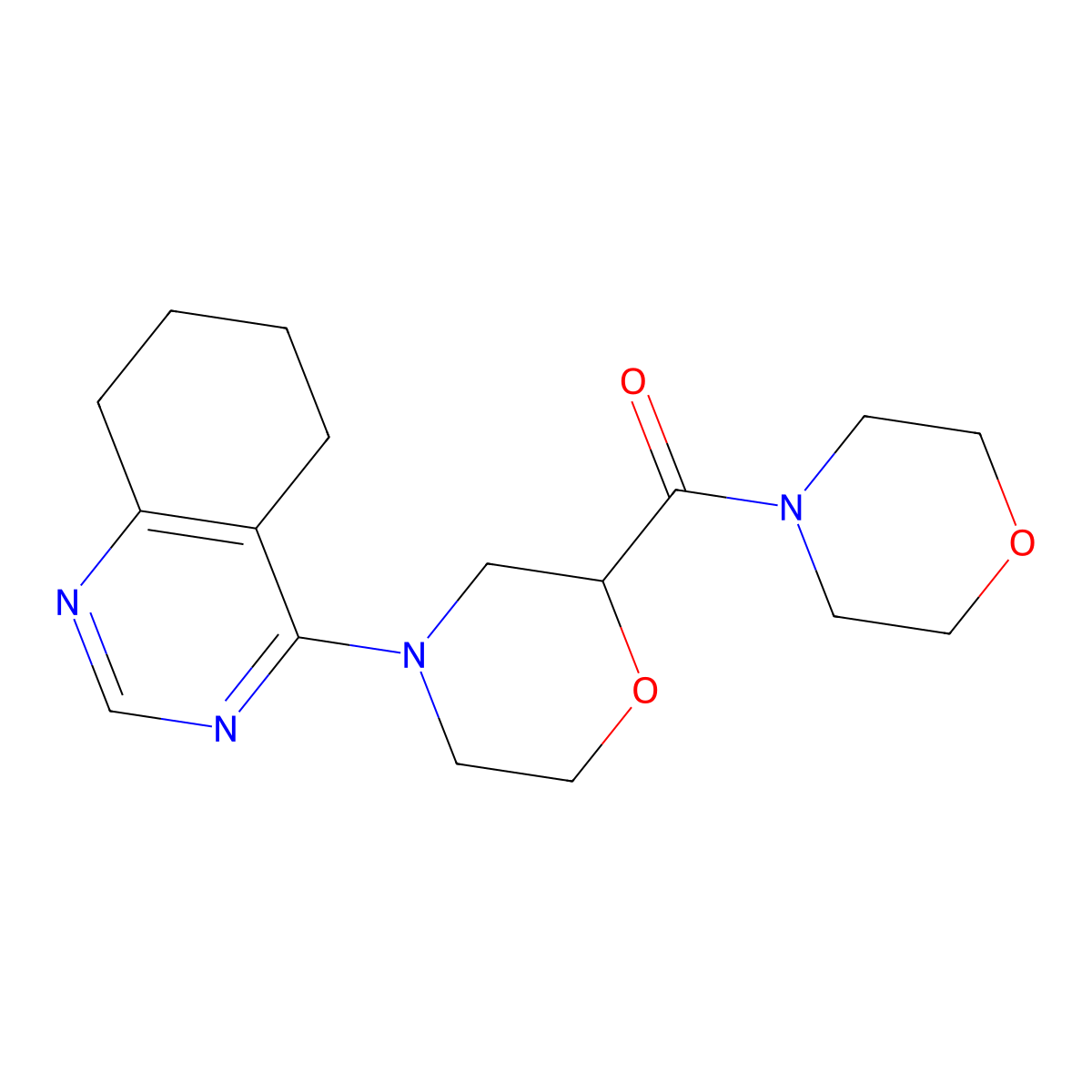 4-[2-(Morpholine-4-carbonyl)morpholin-4-yl]-5,6,7,8-tetrahydroquinazoline molecular structure, CAS 2640877-45-6