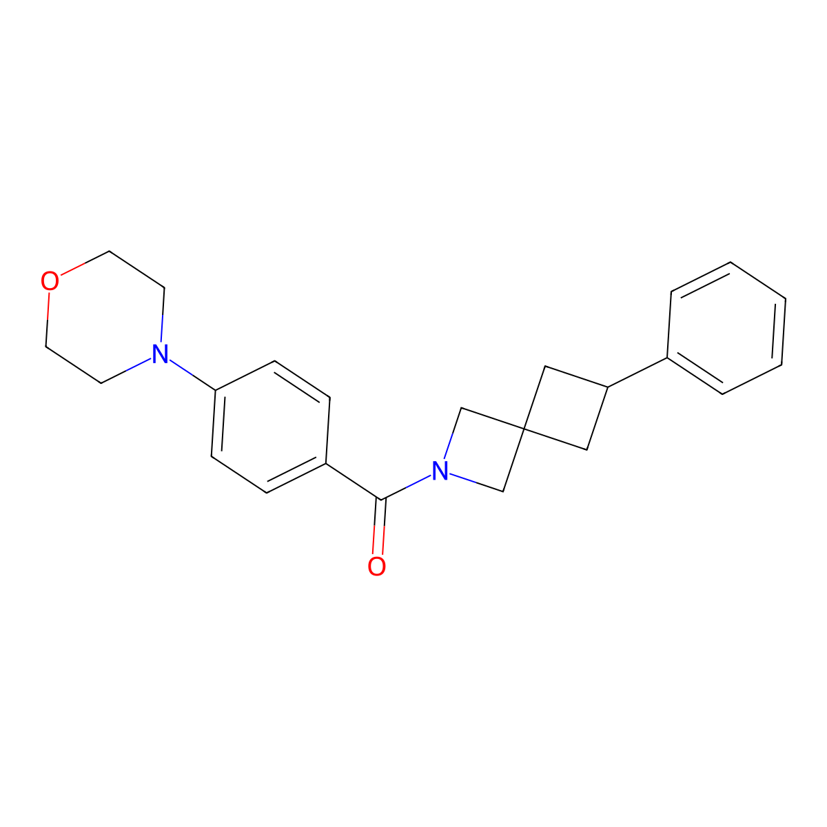 2-[4-(Morpholin-4-yl)benzoyl]-6-phenyl-2-azaspiro[3.3]heptane molecular structure, CAS 2640877-47-8