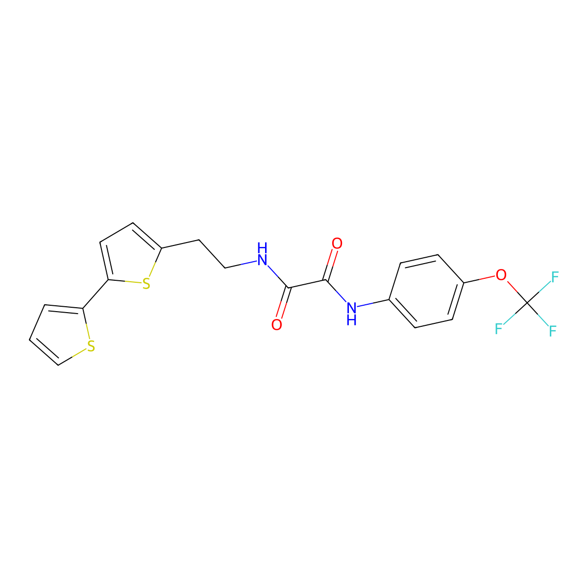 N-(2-{[2,2'-bithiophene]-5-yl}ethyl)-N'-[4-(trifluoromethoxy)phenyl]ethanediamide molecular structure, CAS 2640877-58-1