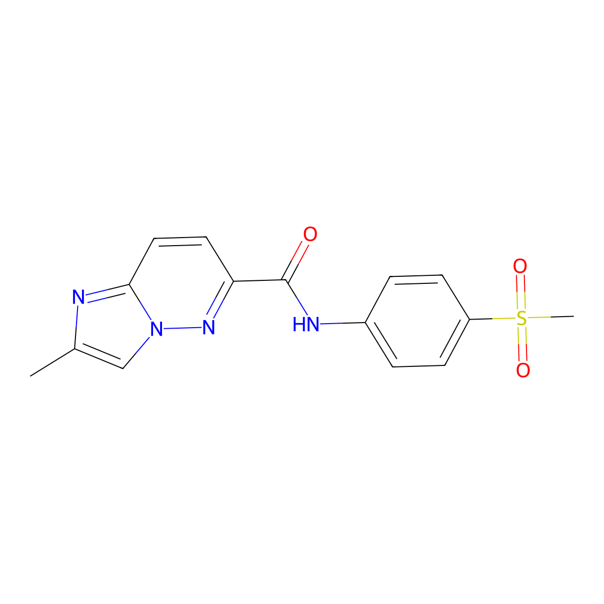 N-(4-methanesulfonylphenyl)-2-methylimidazo[1,2-b]pyridazine-6-carboxamide molecular structure, CAS 2640877-71-8