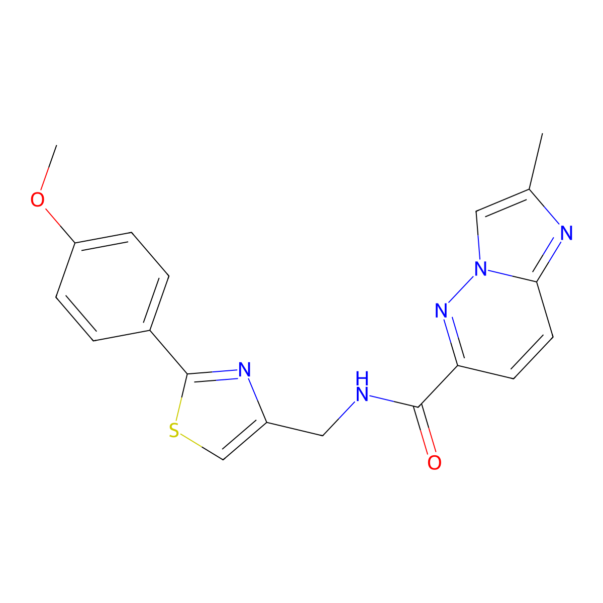 N-{[2-(4-methoxyphenyl)-1,3-thiazol-4-yl]methyl}-2-methylimidazo[1,2-b]pyridazine-6-carboxamide molecular structure, CAS 2640877-85-4