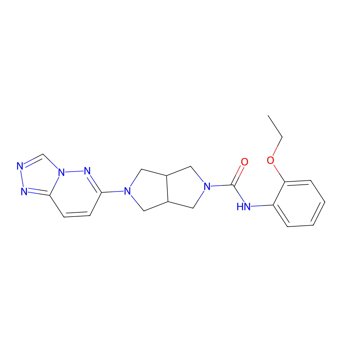 N-(2-ethoxyphenyl)-5-{[1,2,4]triazolo[4,3-b]pyridazin-6-yl}-octahydropyrrolo[3,4-c]pyrrole-2-carboxamide molecular structure, CAS 2640877-94-5
