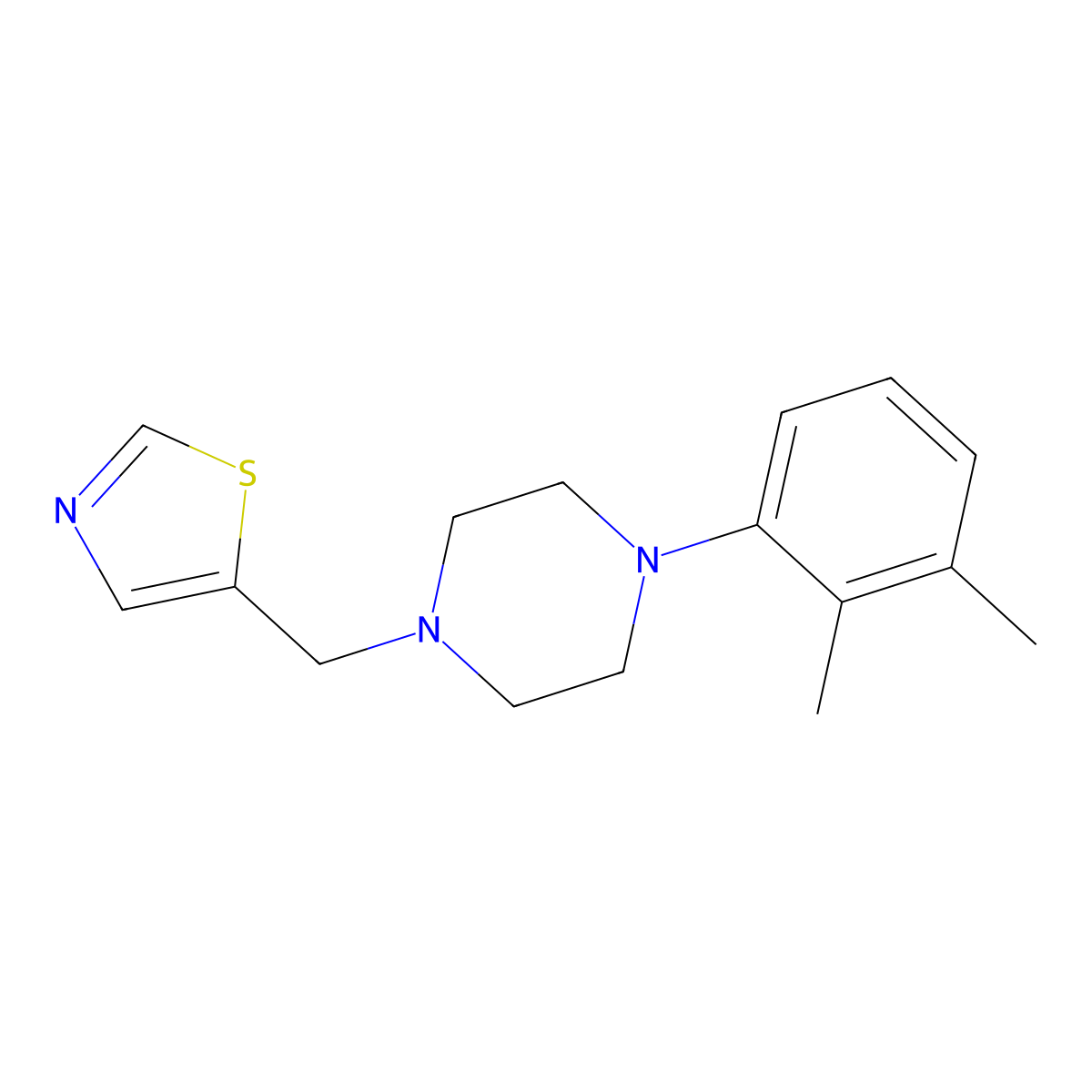 1-(2,3-Dimethylphenyl)-4-[(1,3-thiazol-5-yl)methyl]piperazine molecular structure, CAS 2640878-10-8
