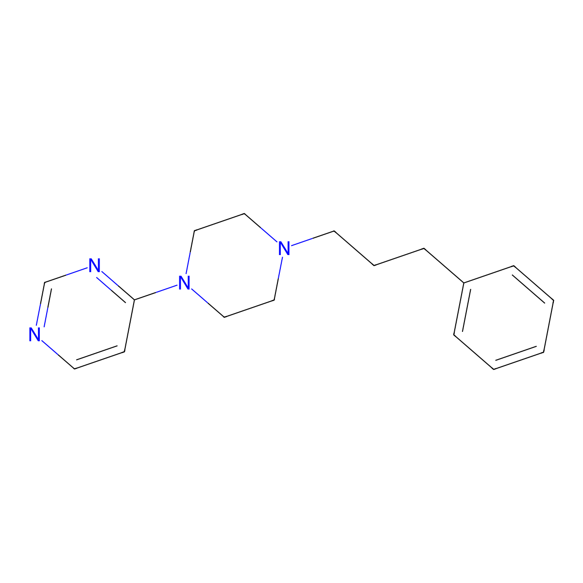 4-[4-(3-Phenylpropyl)piperazin-1-yl]pyrimidine molecular structure, CAS 2640878-12-0