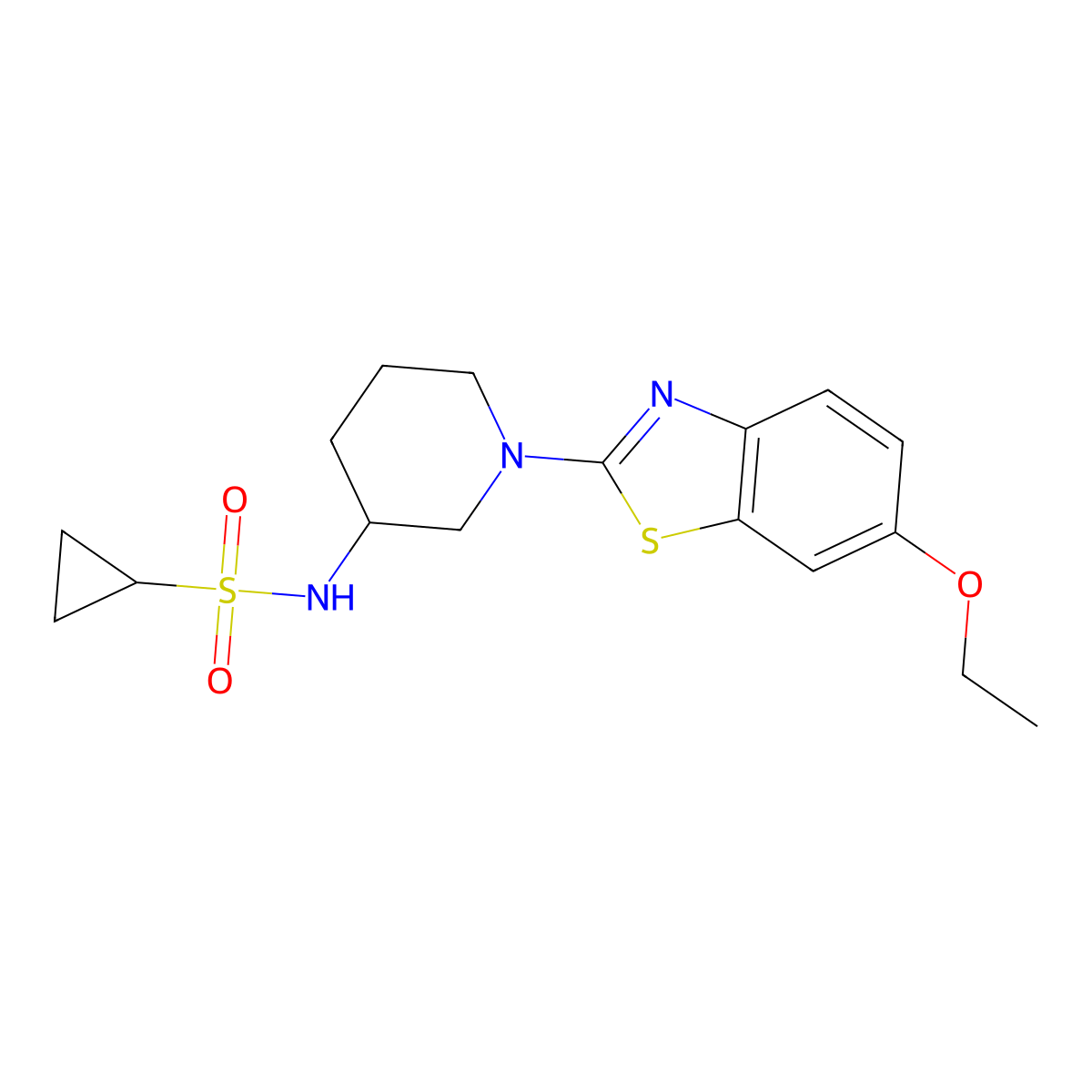N-[1-(6-ethoxy-1,3-benzothiazol-2-yl)piperidin-3-yl]cyclopropanesulfonamide molecular structure, CAS 2640878-19-7