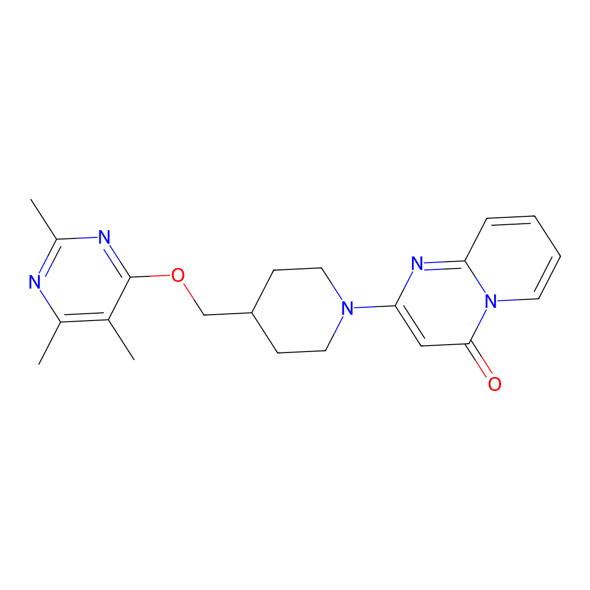 2-(4-{[(2,5,6-trimethylpyrimidin-4-yl)oxy]methyl}piperidin-1-yl)-4H-pyrido[1,2-a]pyrimidin-4-one molecular structure, CAS 2640878-20-0