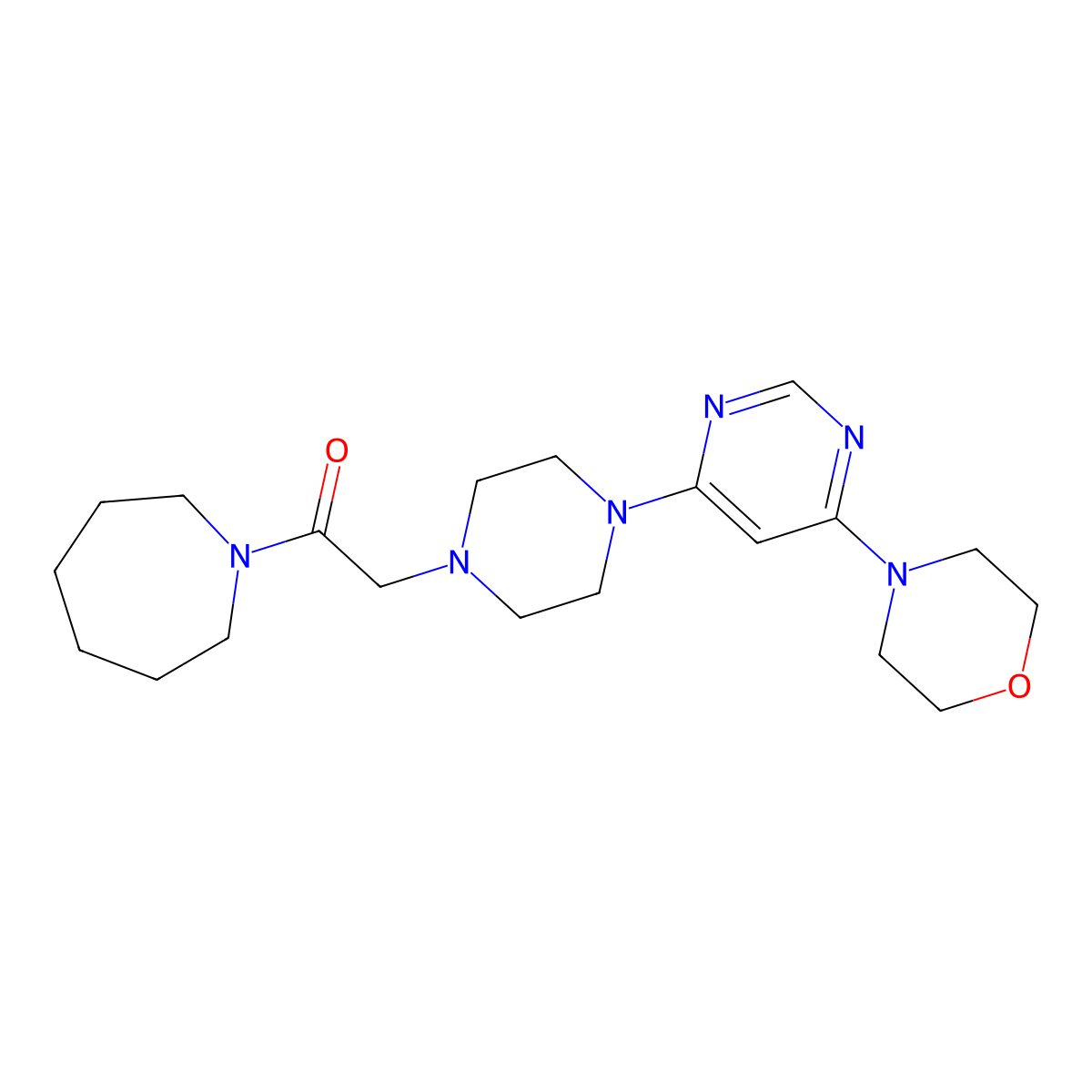 1-(Azepan-1-yl)-2-{4-[6-(morpholin-4-yl)pyrimidin-4-yl]piperazin-1-yl}ethan-1-one molecular structure, CAS 2640878-22-2