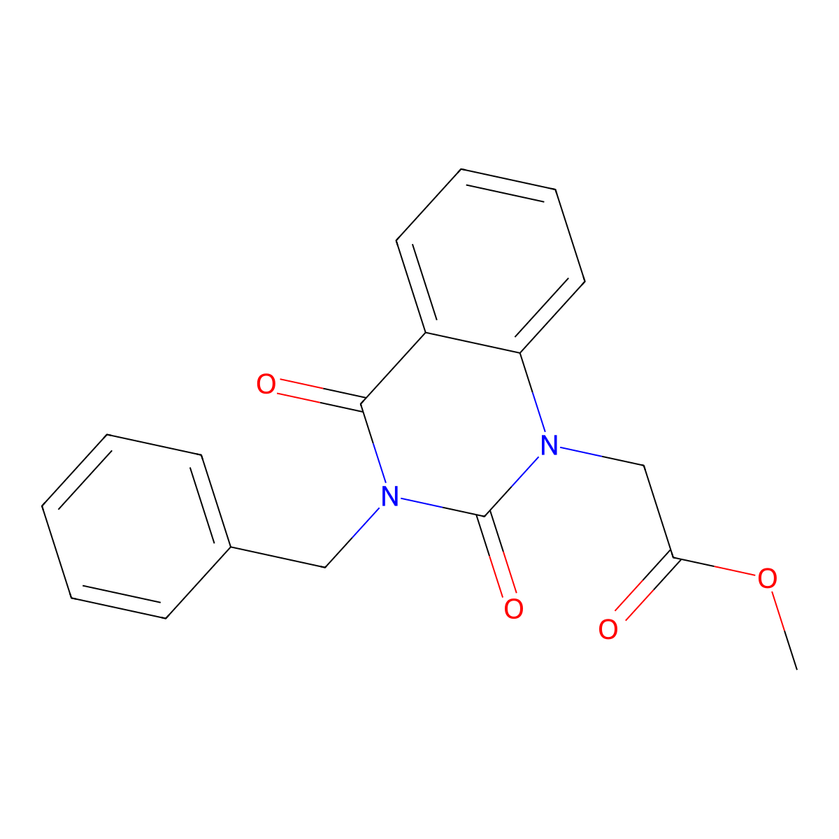 Methyl 2-(3-benzyl-2,4-dioxo-1,2,3,4-tetrahydroquinazolin-1-yl)acetate molecular structure, CAS 2640878-24-4