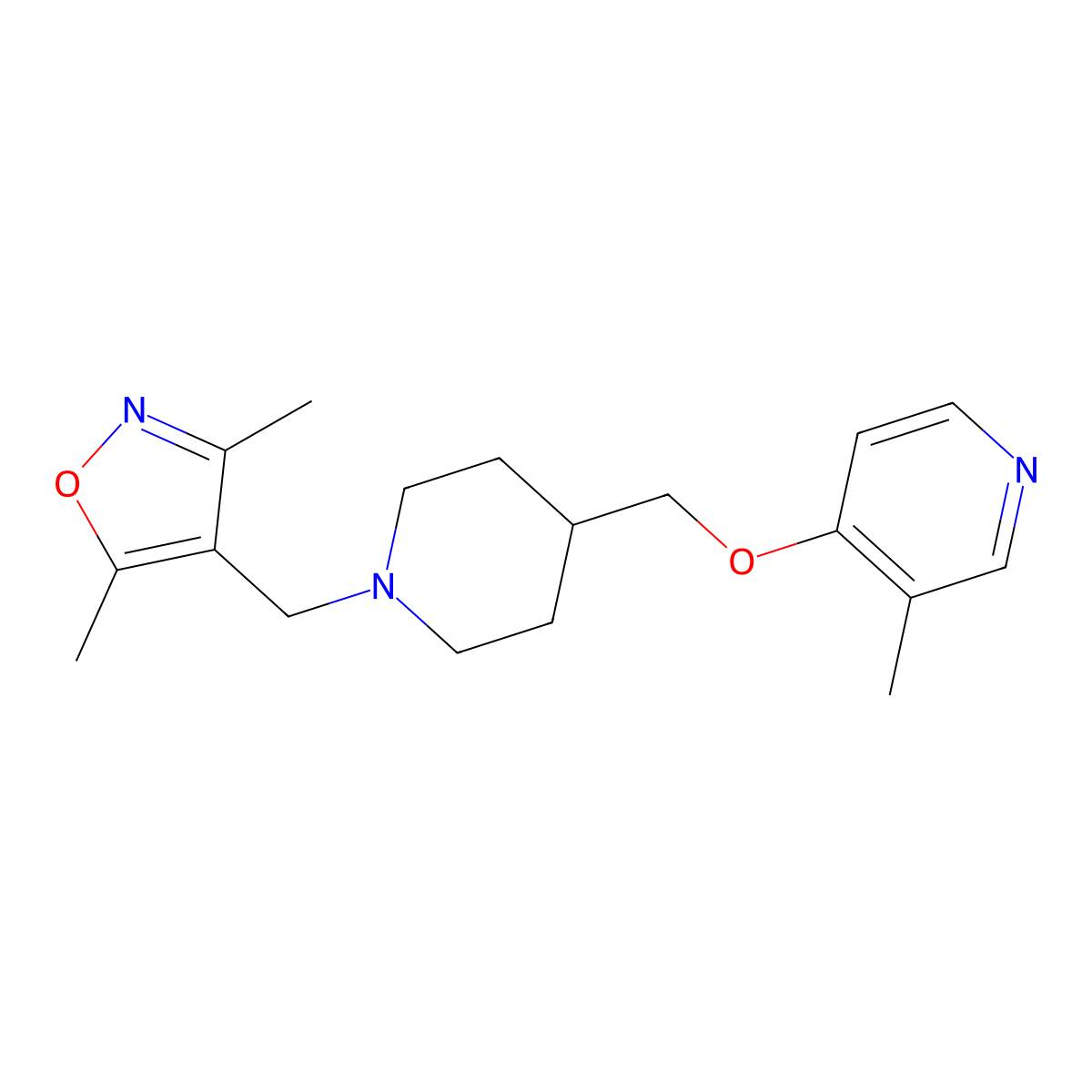 4-({1-[(3,5-Dimethyl-1,2-oxazol-4-yl)methyl]piperidin-4-yl}methoxy)-3-methylpyridine molecular structure, CAS 2640878-29-9