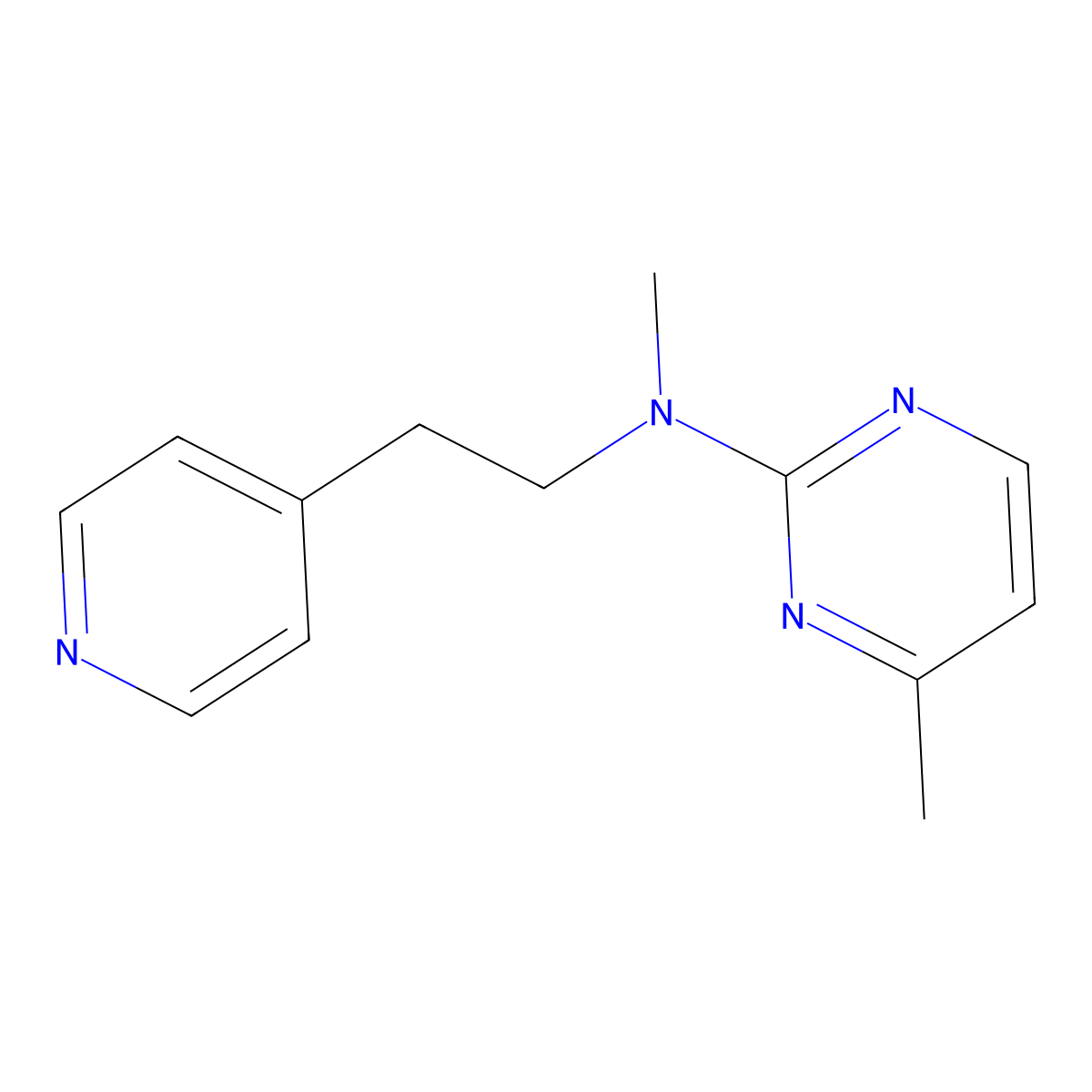 N,4-dimethyl-N-[2-(pyridin-4-yl)ethyl]pyrimidin-2-amine molecular structure, CAS 2640878-83-5