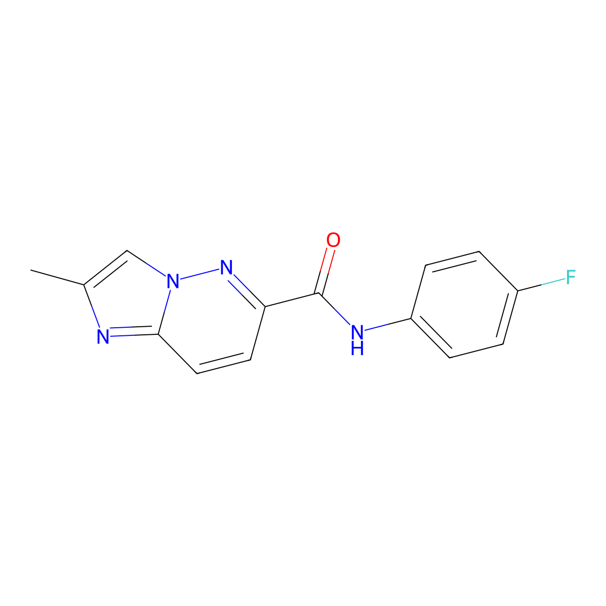N-(4-fluorophenyl)-2-methylimidazo[1,2-b]pyridazine-6-carboxamide molecular structure, CAS 2640878-86-8