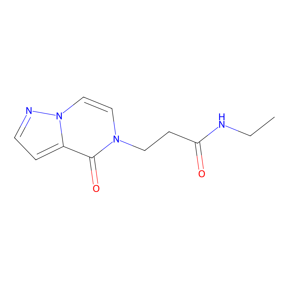 N-ethyl-3-{4-oxo-4H,5H-pyrazolo[1,5-a]pyrazin-5-yl}propanamide molecular structure, CAS 2640878-92-6