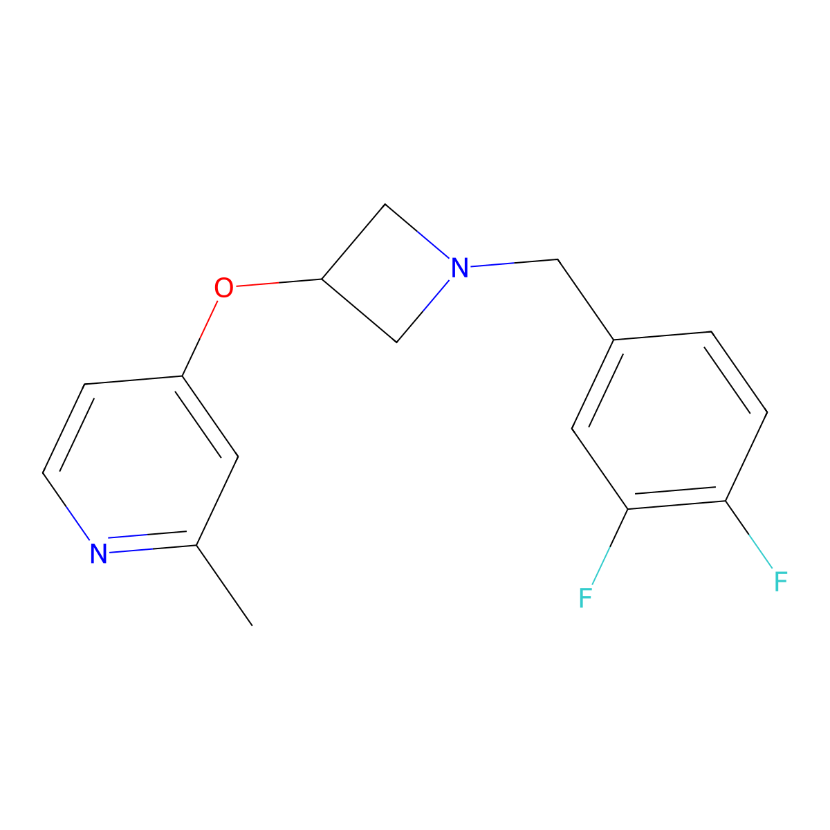 4-({1-[(3,4-Difluorophenyl)methyl]azetidin-3-yl}oxy)-2-methylpyridine molecular structure, CAS 2640878-94-8