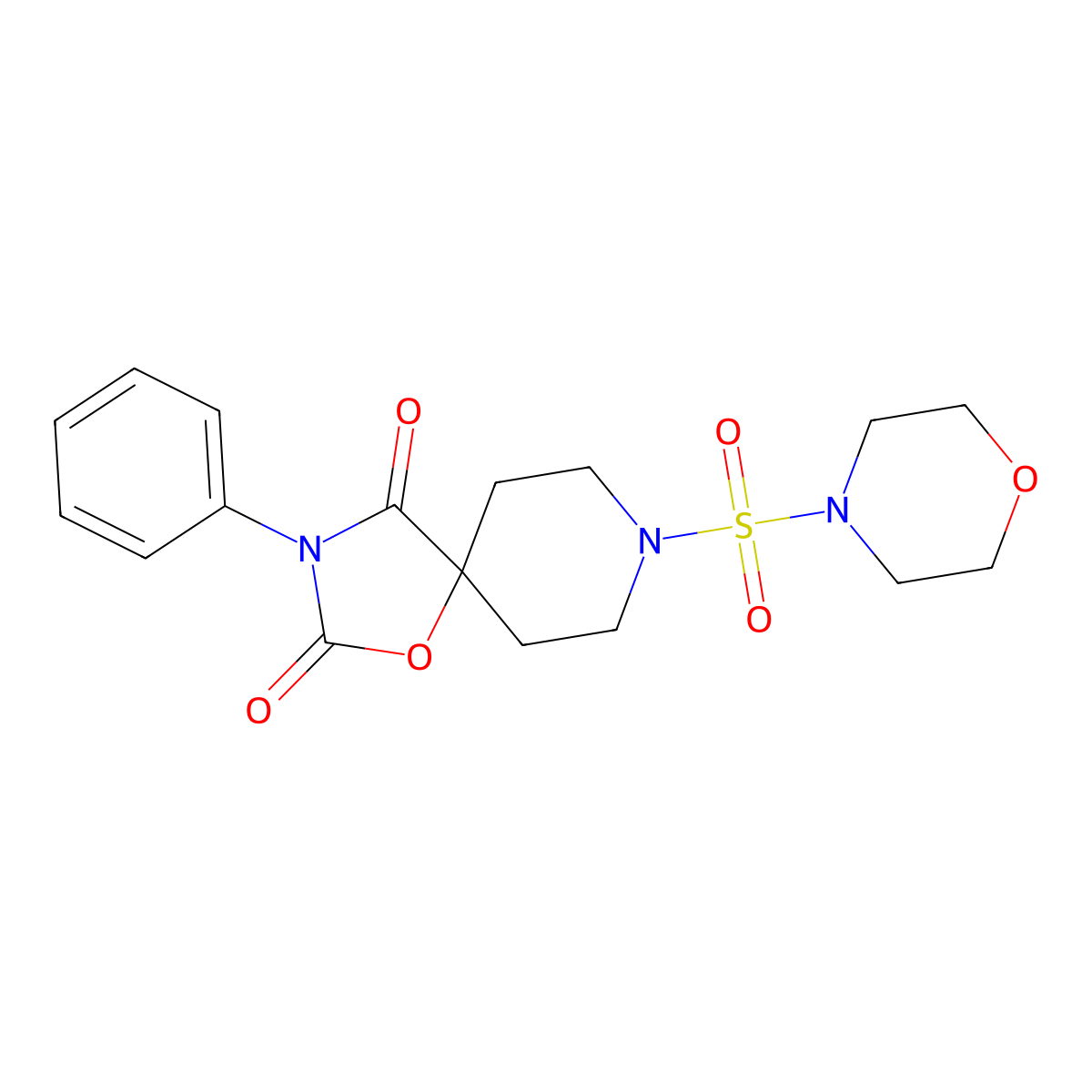 8-(Morpholine-4-sulfonyl)-3-phenyl-1-oxa-3,8-diazaspiro[4.5]decane-2,4-dione molecular structure, CAS 2640879-07-6