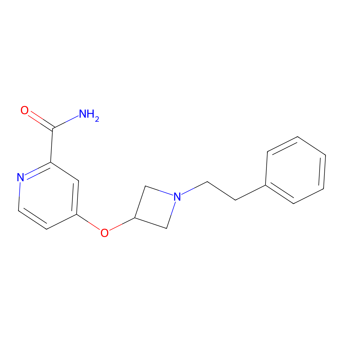 4-{[1-(2-Phenylethyl)azetidin-3-yl]oxy}pyridine-2-carboxamide molecular structure, CAS 2640879-14-5