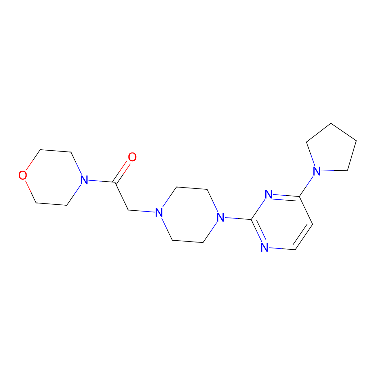 1-(Morpholin-4-yl)-2-{4-[4-(pyrrolidin-1-yl)pyrimidin-2-yl]piperazin-1-yl}ethan-1-one molecular structure, CAS 2640879-18-9