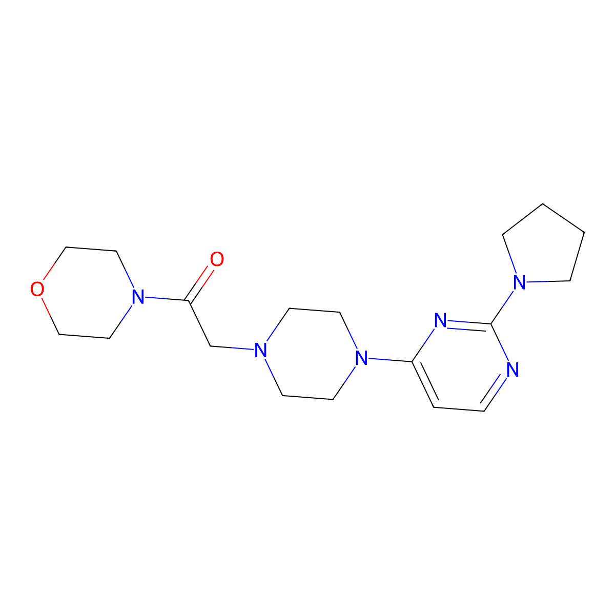 1-(Morpholin-4-yl)-2-{4-[2-(pyrrolidin-1-yl)pyrimidin-4-yl]piperazin-1-yl}ethan-1-one molecular structure, CAS 2640879-26-9