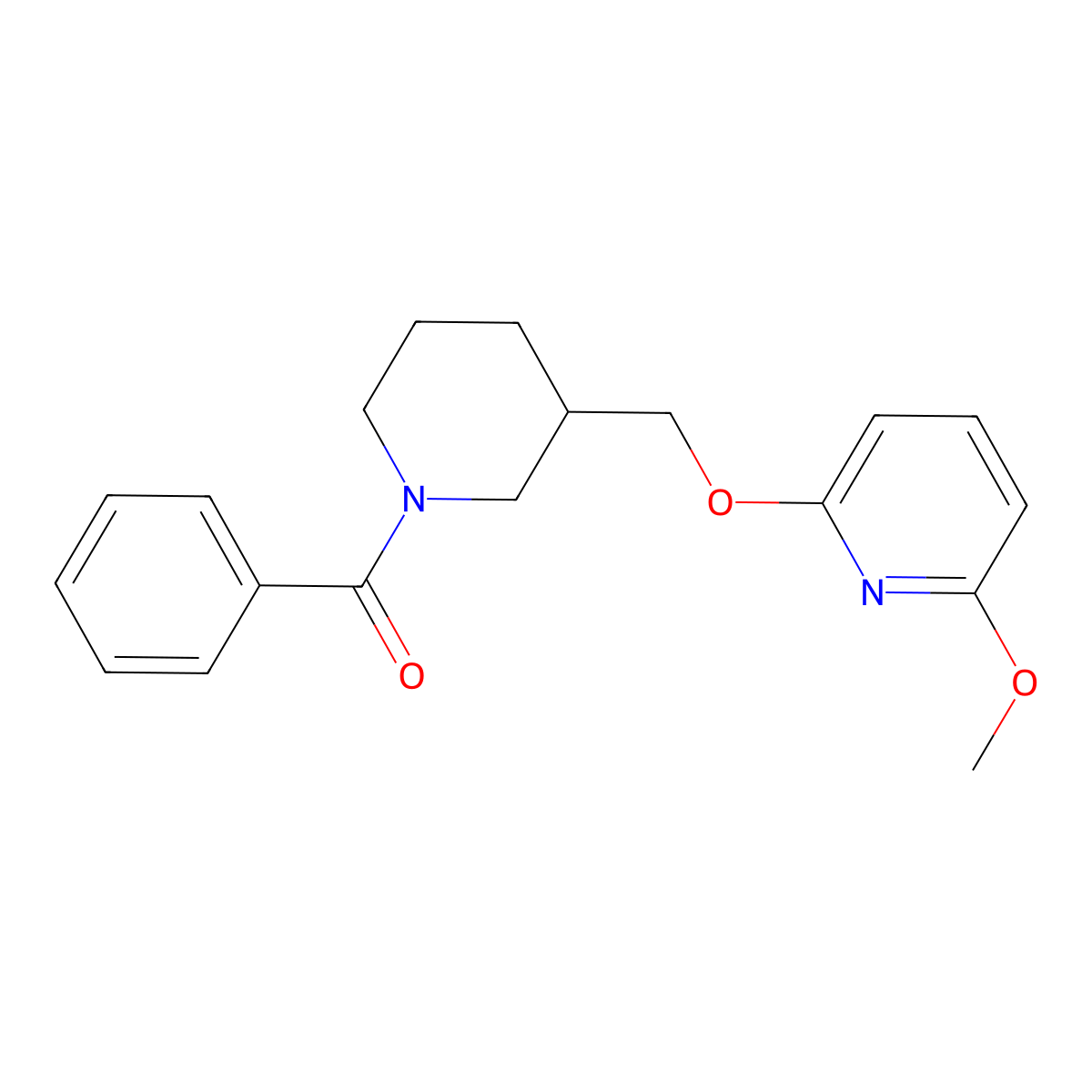 2-[(1-Benzoylpiperidin-3-yl)methoxy]-6-methoxypyridine molecular structure, CAS 2640880-60-8