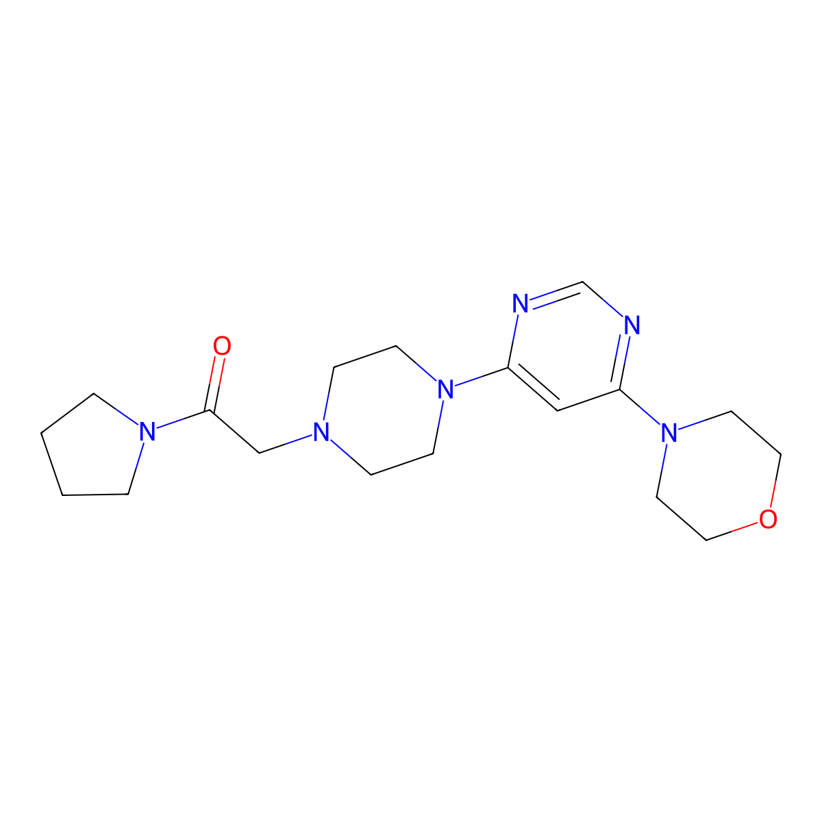 2-{4-[6-(Morpholin-4-yl)pyrimidin-4-yl]piperazin-1-yl}-1-(pyrrolidin-1-yl)ethan-1-one molecular structure, CAS 2640880-62-0