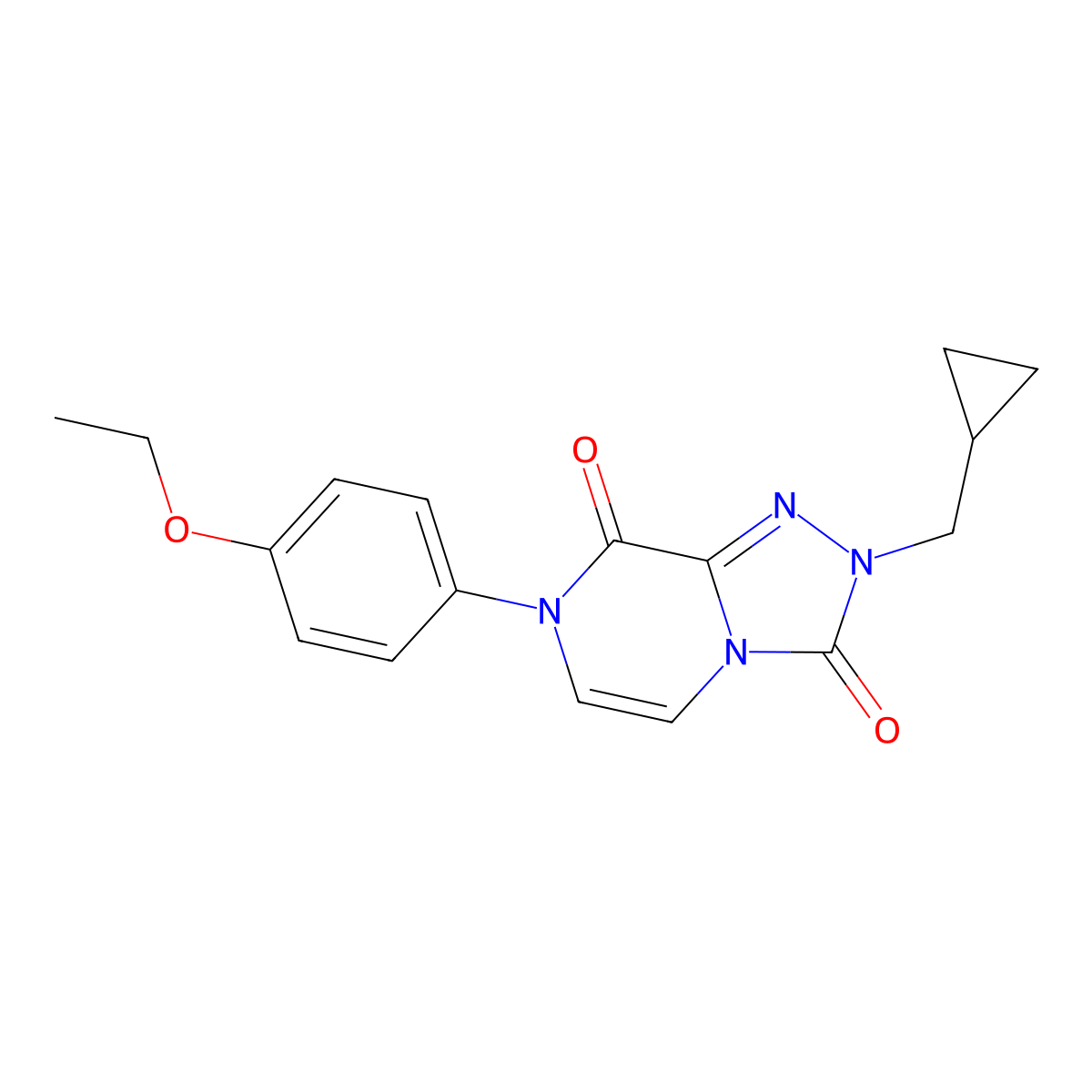 2-(cyclopropylmethyl)-7-(4-ethoxyphenyl)-2H,3H,7H,8H-[1,2,4]triazolo[4,3-a]pyrazine-3,8-dione molecular structure, CAS 2640880-73-3